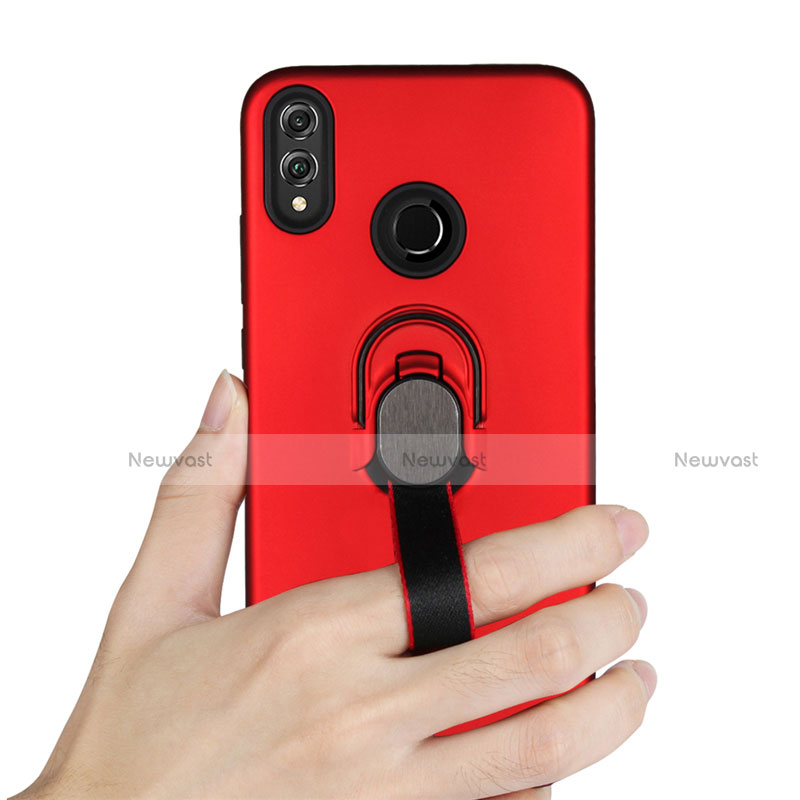 Ultra-thin Silicone Gel Soft Case Cover with Magnetic Finger Ring Stand A02 for Huawei Honor View 10 Lite