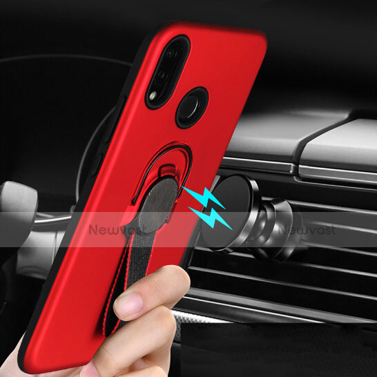 Ultra-thin Silicone Gel Soft Case Cover with Magnetic Finger Ring Stand A02 for Huawei Nova 3e