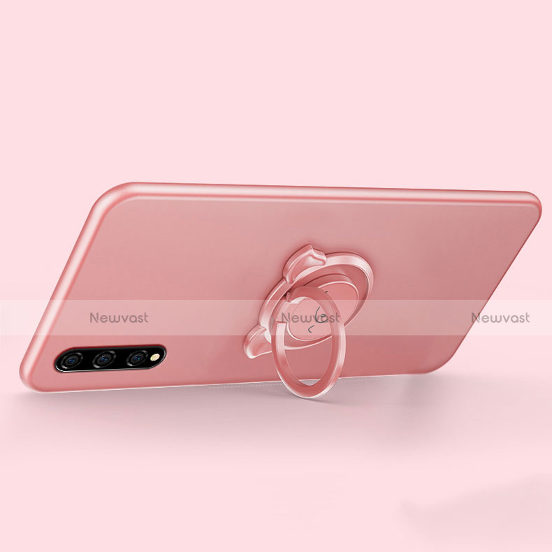 Ultra-thin Silicone Gel Soft Case Cover with Magnetic Finger Ring Stand A02 for Huawei P smart S