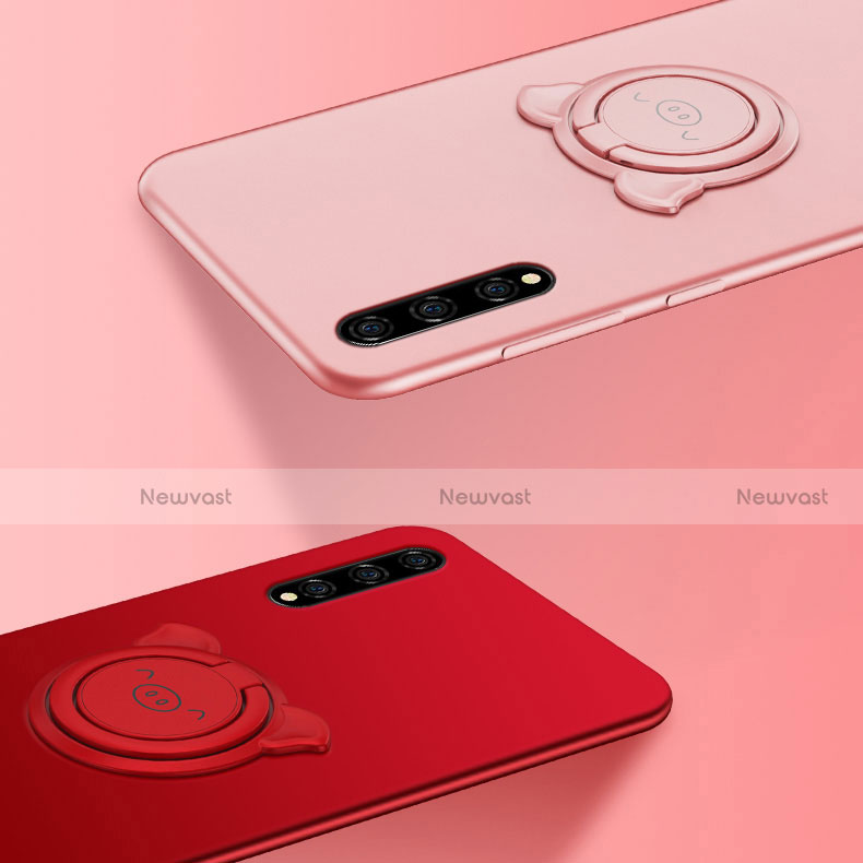 Ultra-thin Silicone Gel Soft Case Cover with Magnetic Finger Ring Stand A02 for Huawei P smart S