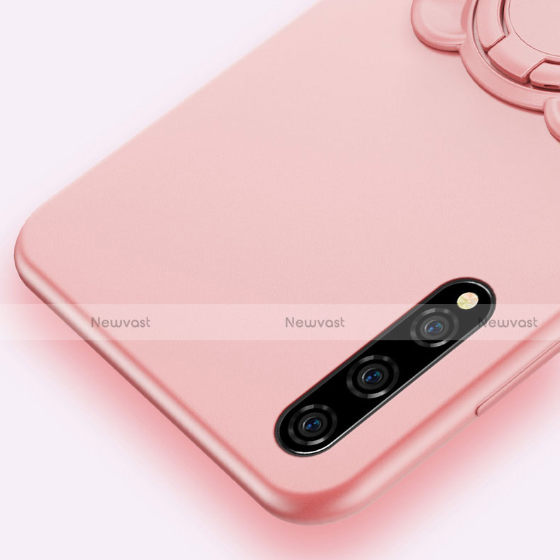 Ultra-thin Silicone Gel Soft Case Cover with Magnetic Finger Ring Stand A02 for Huawei P smart S