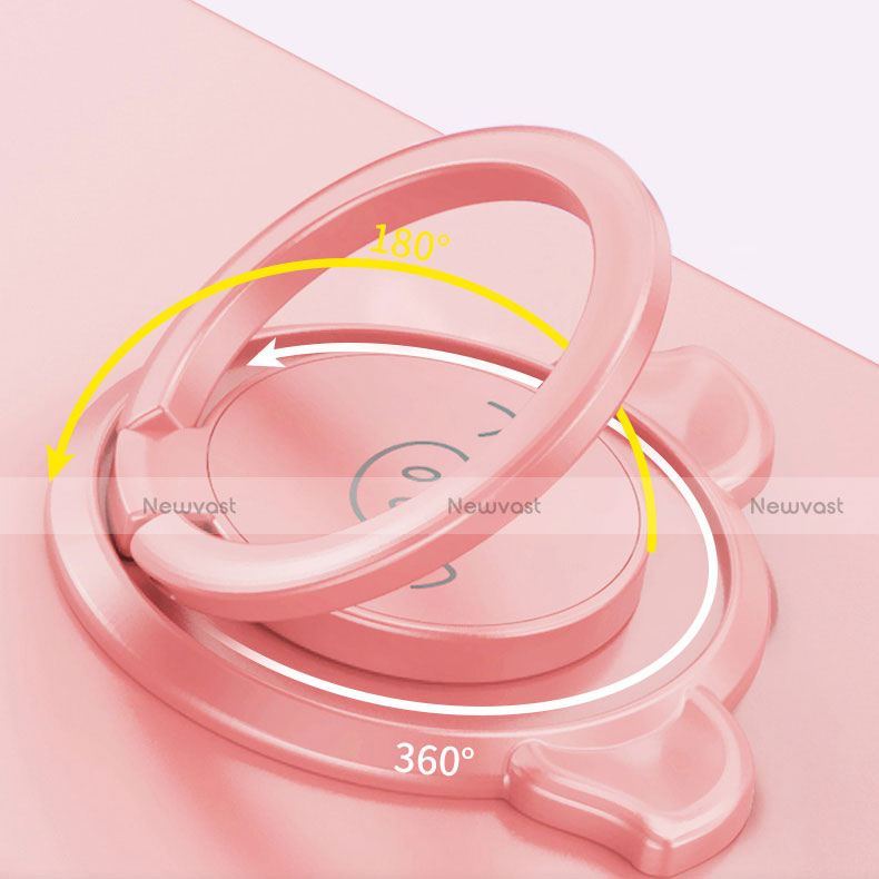 Ultra-thin Silicone Gel Soft Case Cover with Magnetic Finger Ring Stand A02 for Huawei P smart S