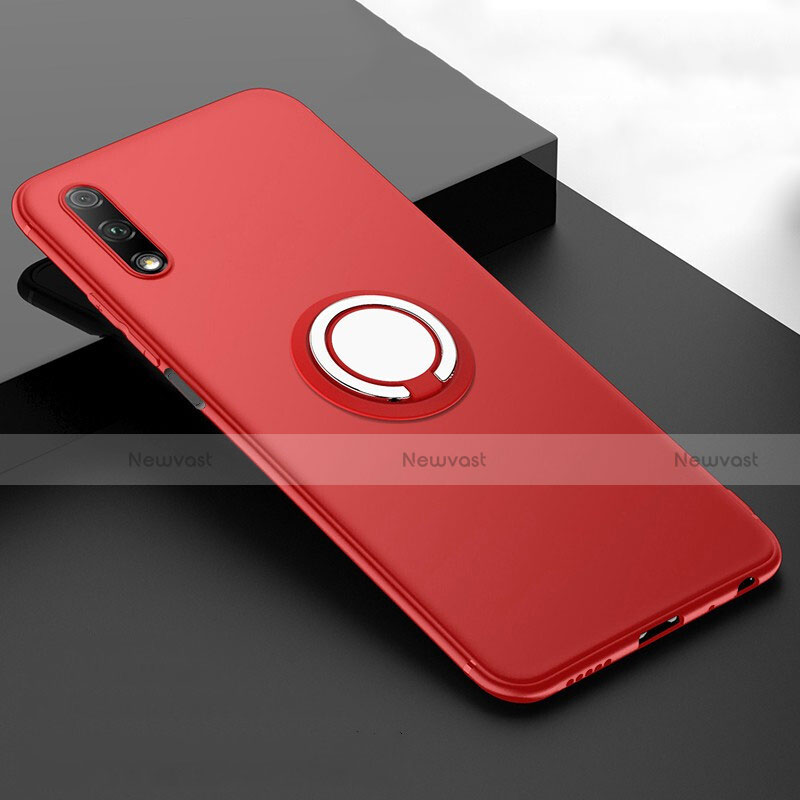 Ultra-thin Silicone Gel Soft Case Cover with Magnetic Finger Ring Stand A02 for Huawei P Smart Z (2019)