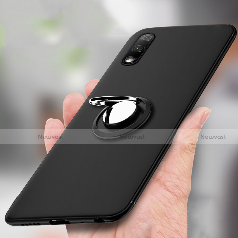 Ultra-thin Silicone Gel Soft Case Cover with Magnetic Finger Ring Stand A02 for Huawei P Smart Z (2019)