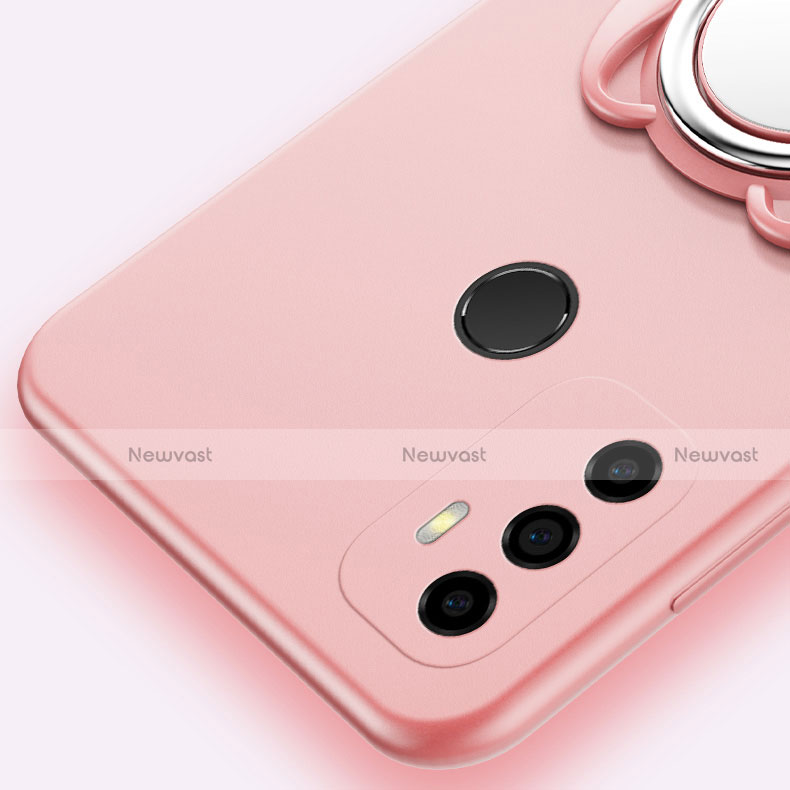 Ultra-thin Silicone Gel Soft Case Cover with Magnetic Finger Ring Stand A02 for Oppo A32