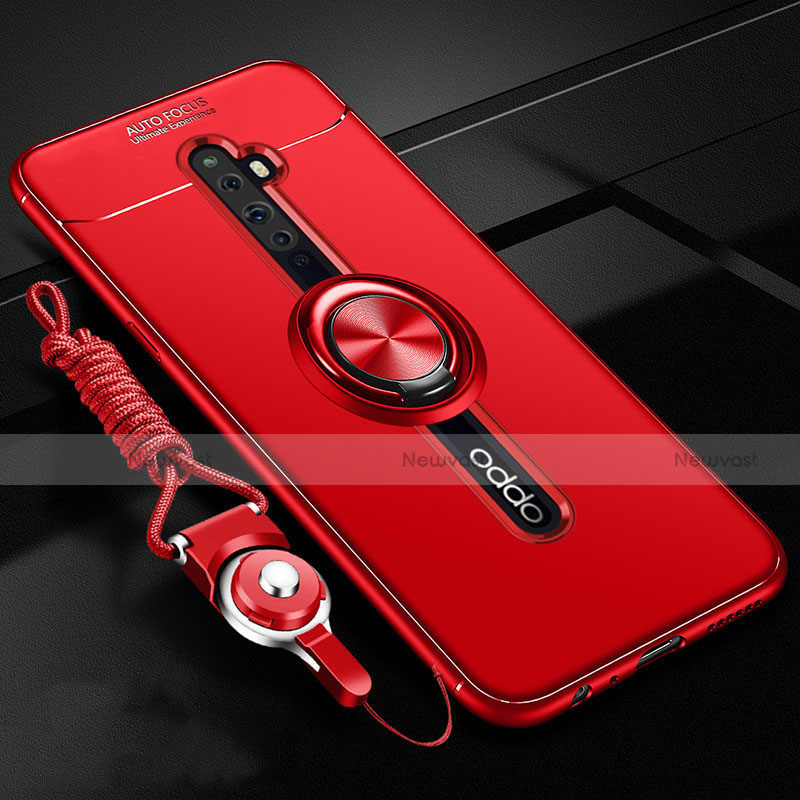 Ultra-thin Silicone Gel Soft Case Cover with Magnetic Finger Ring Stand A02 for Oppo Reno2 Z