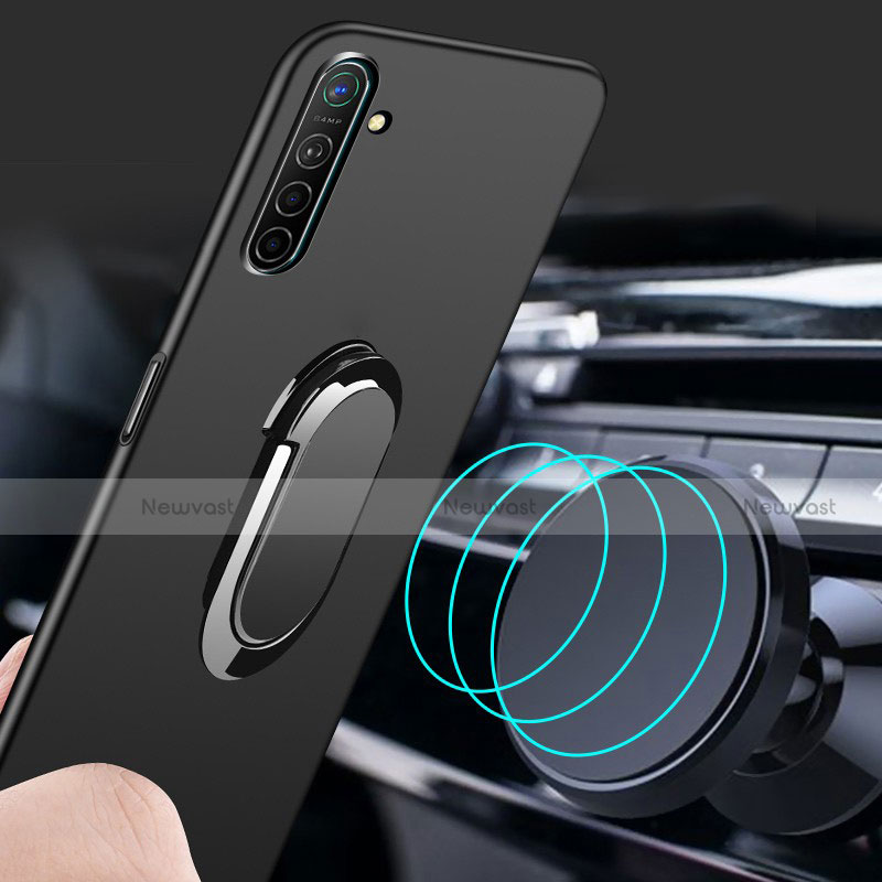 Ultra-thin Silicone Gel Soft Case Cover with Magnetic Finger Ring Stand A02 for Realme XT