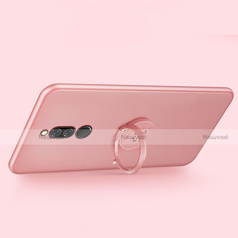 Ultra-thin Silicone Gel Soft Case Cover with Magnetic Finger Ring Stand A02 for Xiaomi Redmi 8