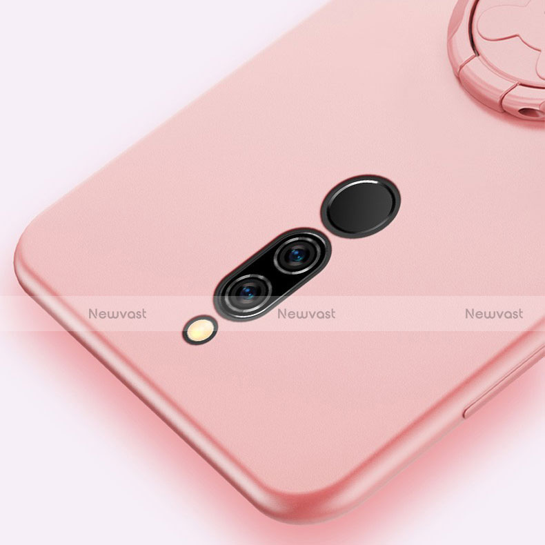 Ultra-thin Silicone Gel Soft Case Cover with Magnetic Finger Ring Stand A02 for Xiaomi Redmi 8