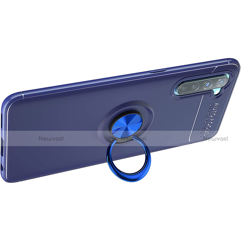 Ultra-thin Silicone Gel Soft Case Cover with Magnetic Finger Ring Stand A03 for Oppo K7 5G