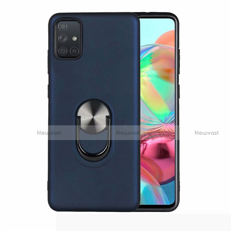 Ultra-thin Silicone Gel Soft Case Cover with Magnetic Finger Ring Stand A03 for Samsung Galaxy A71 5G