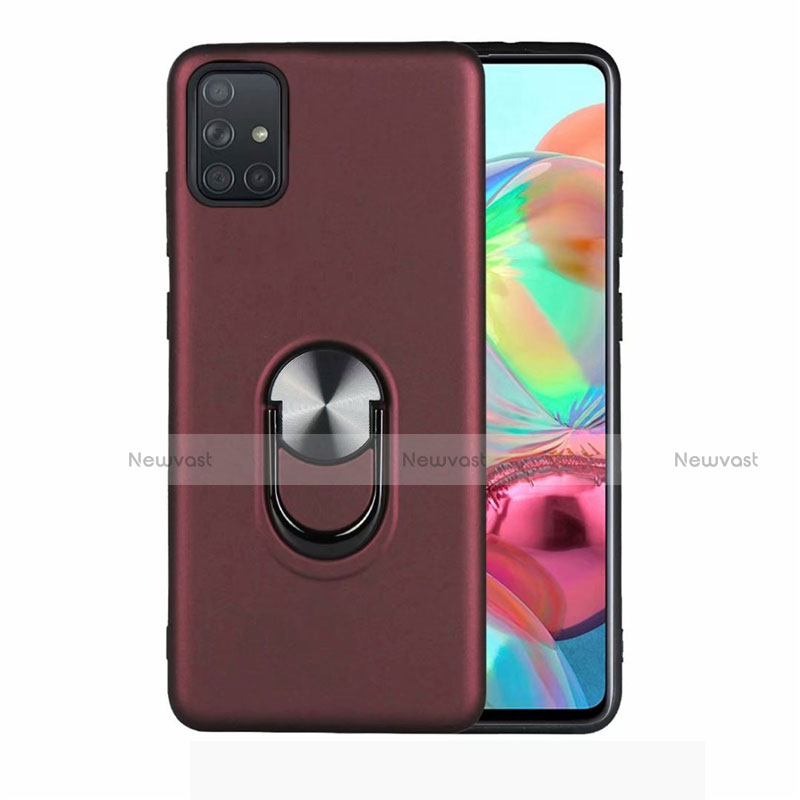 Ultra-thin Silicone Gel Soft Case Cover with Magnetic Finger Ring Stand A03 for Samsung Galaxy A71 5G