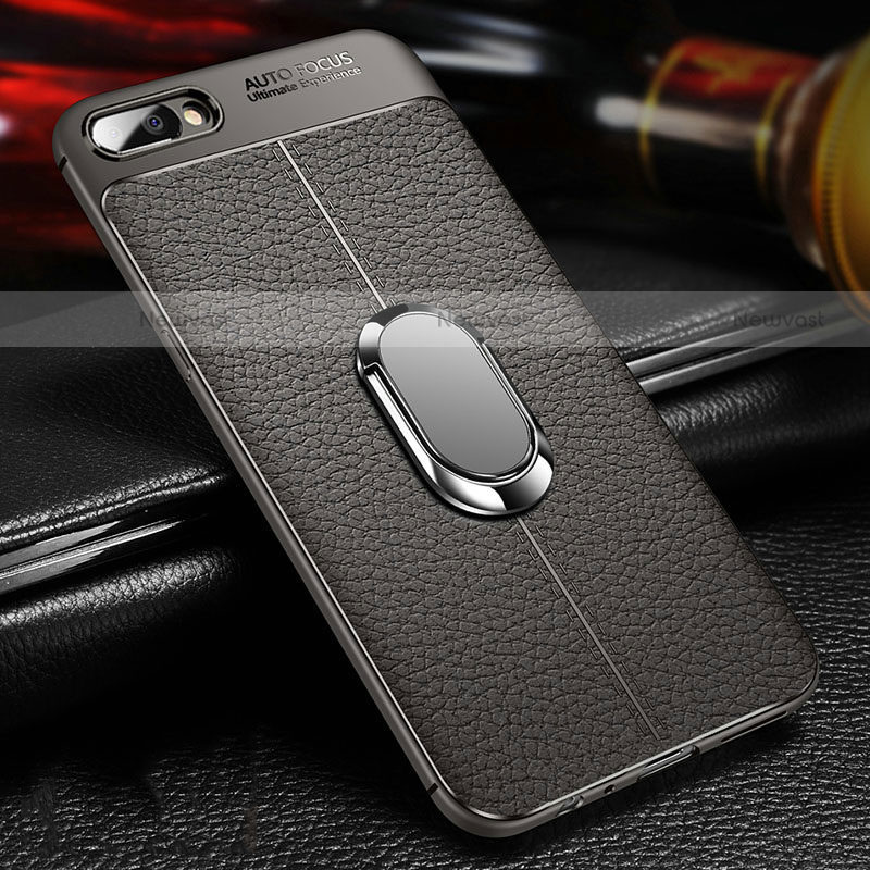 Ultra-thin Silicone Gel Soft Case Cover with Magnetic Finger Ring Stand A04 for Oppo A12e