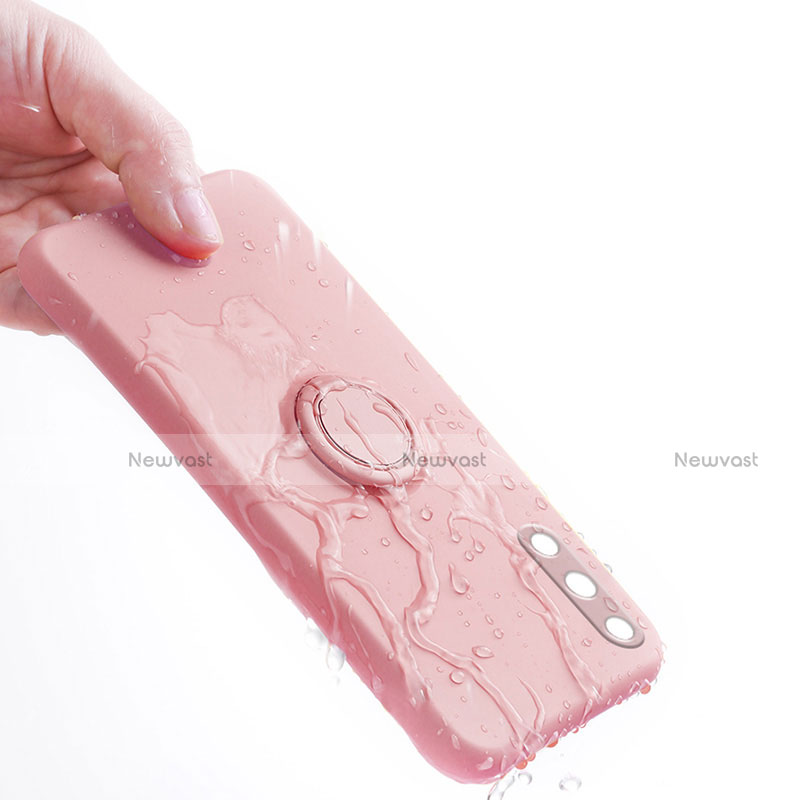 Ultra-thin Silicone Gel Soft Case Cover with Magnetic Finger Ring Stand A05 for Huawei Enjoy 10e