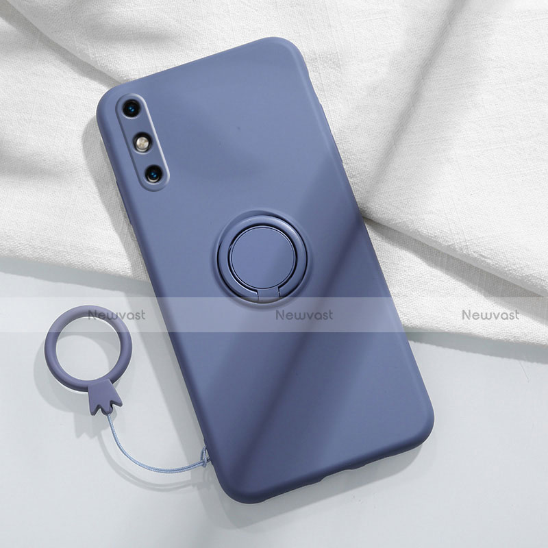 Ultra-thin Silicone Gel Soft Case Cover with Magnetic Finger Ring Stand A05 for Huawei Enjoy 10e