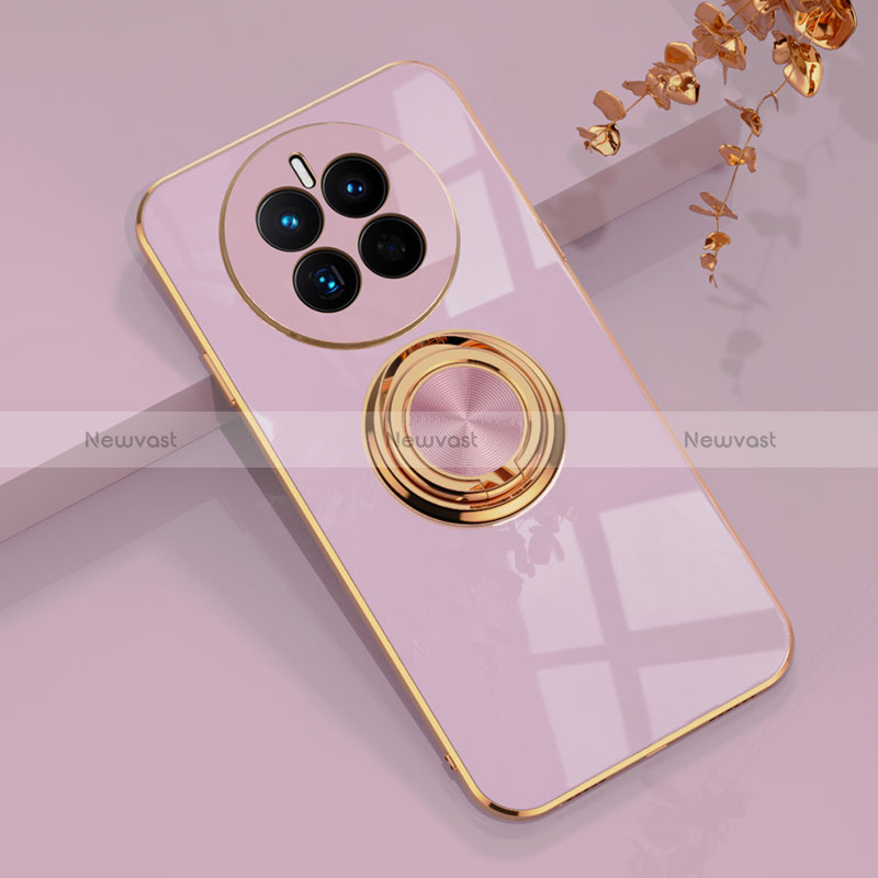 Ultra-thin Silicone Gel Soft Case Cover with Magnetic Finger Ring Stand AN1 for Huawei Mate 50