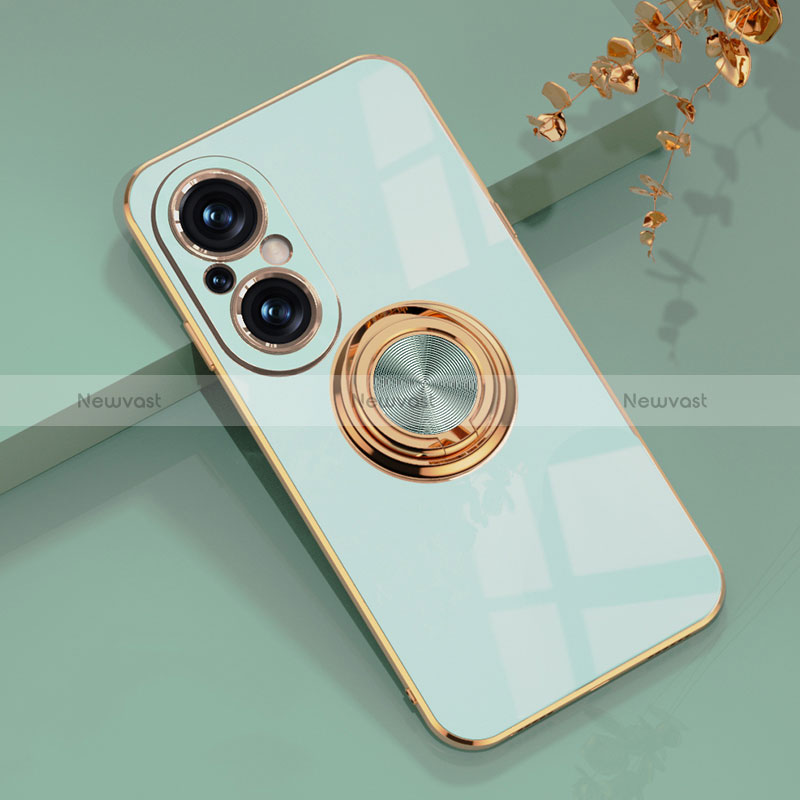 Ultra-thin Silicone Gel Soft Case Cover with Magnetic Finger Ring Stand AN1 for Huawei Nova 9 SE