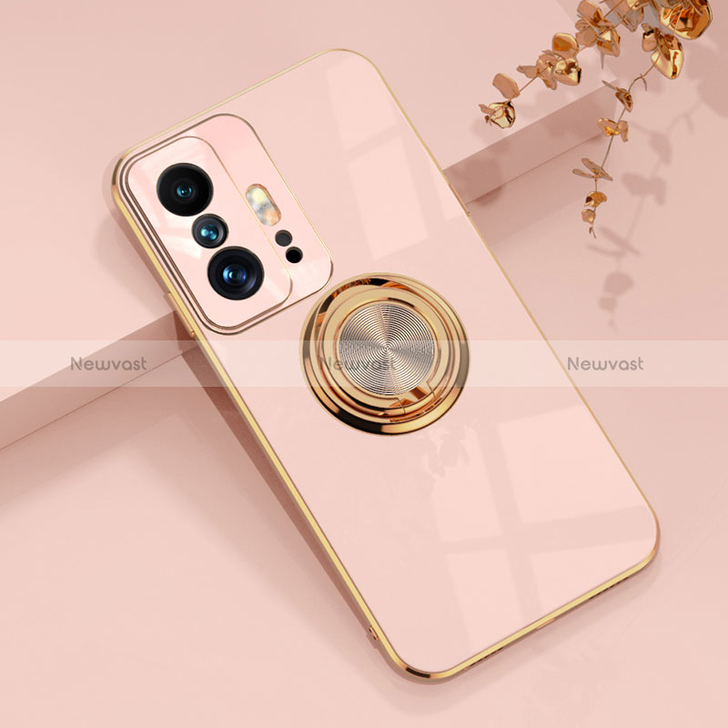 Ultra-thin Silicone Gel Soft Case Cover with Magnetic Finger Ring Stand AN1 for Xiaomi Mi 11T 5G