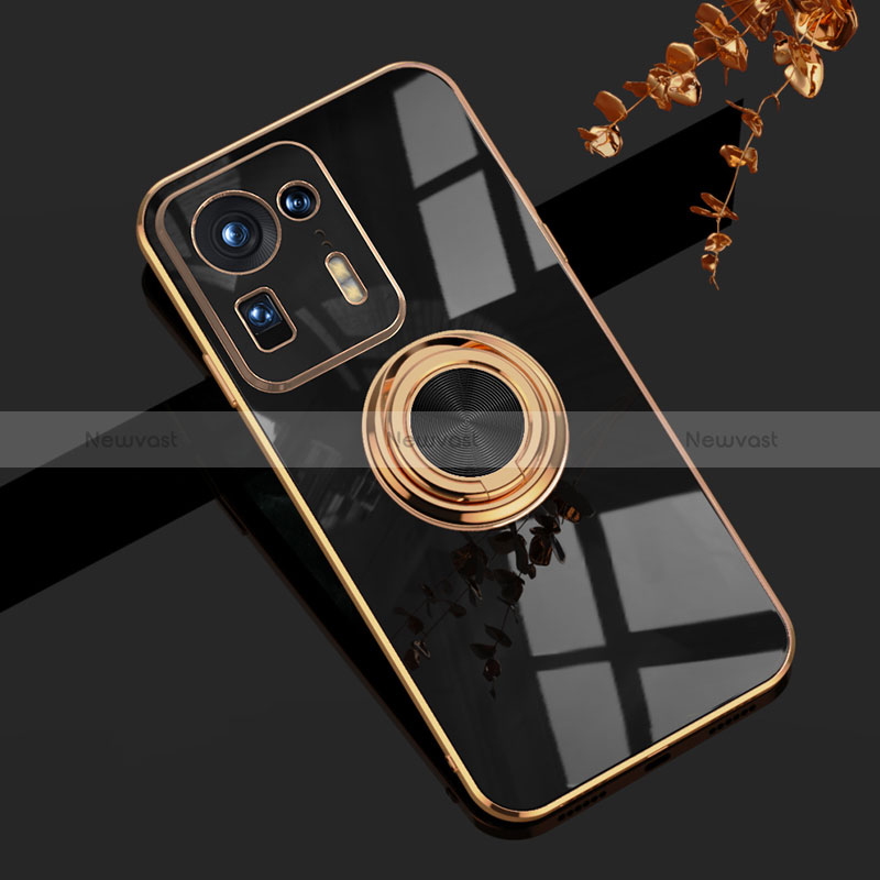 Ultra-thin Silicone Gel Soft Case Cover with Magnetic Finger Ring Stand AN1 for Xiaomi Mi Mix 4 5G