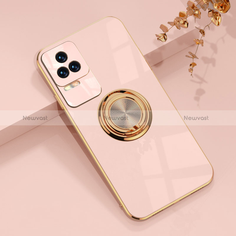 Ultra-thin Silicone Gel Soft Case Cover with Magnetic Finger Ring Stand AN1 for Xiaomi Redmi K40S 5G