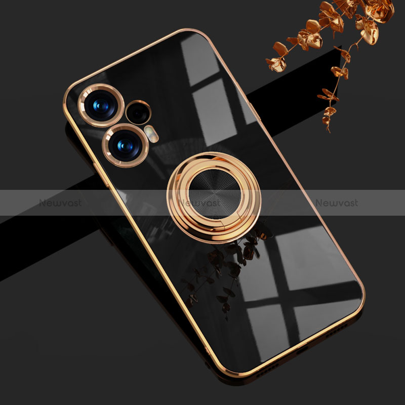 Ultra-thin Silicone Gel Soft Case Cover with Magnetic Finger Ring Stand AN1 for Xiaomi Redmi Note 12 Turbo 5G