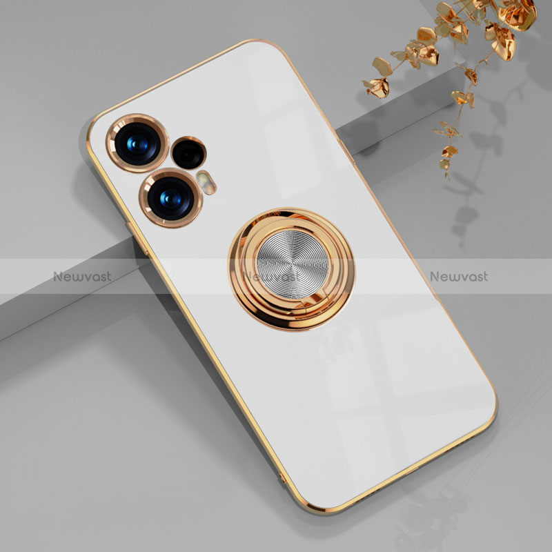 Ultra-thin Silicone Gel Soft Case Cover with Magnetic Finger Ring Stand AN1 for Xiaomi Redmi Note 12 Turbo 5G