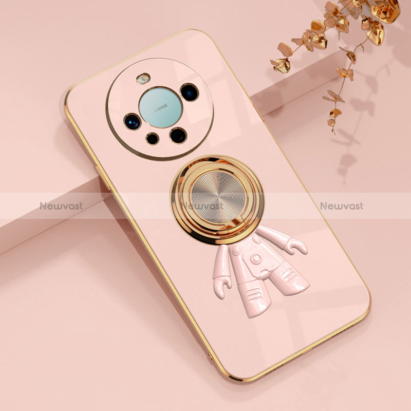 Ultra-thin Silicone Gel Soft Case Cover with Magnetic Finger Ring Stand AN2 for Huawei Mate 60 Pro+ Plus