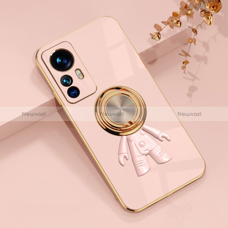 Ultra-thin Silicone Gel Soft Case Cover with Magnetic Finger Ring Stand AN2 for Xiaomi Mi 12T 5G