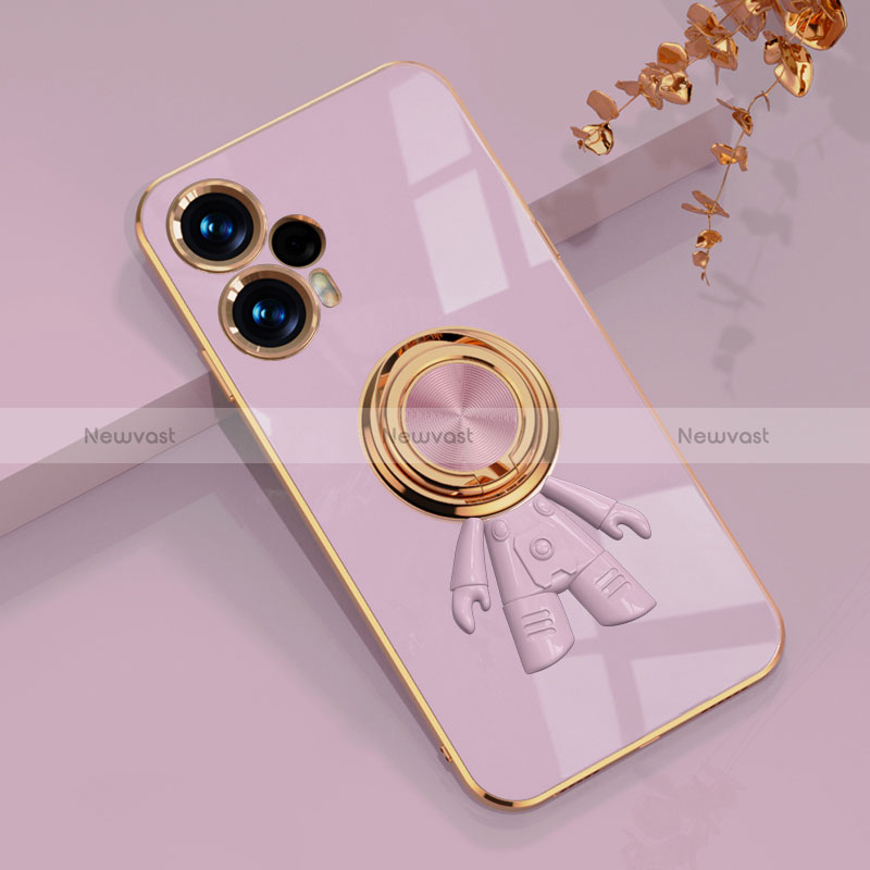 Ultra-thin Silicone Gel Soft Case Cover with Magnetic Finger Ring Stand AN2 for Xiaomi Poco F5 5G