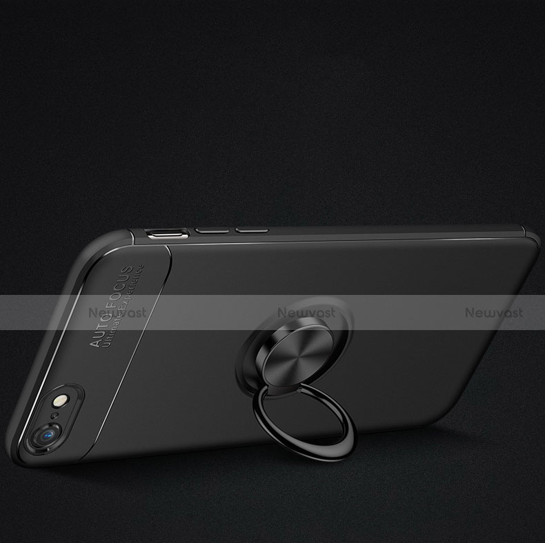 Ultra-thin Silicone Gel Soft Case Cover with Magnetic Finger Ring Stand for Apple iPhone 6S Plus