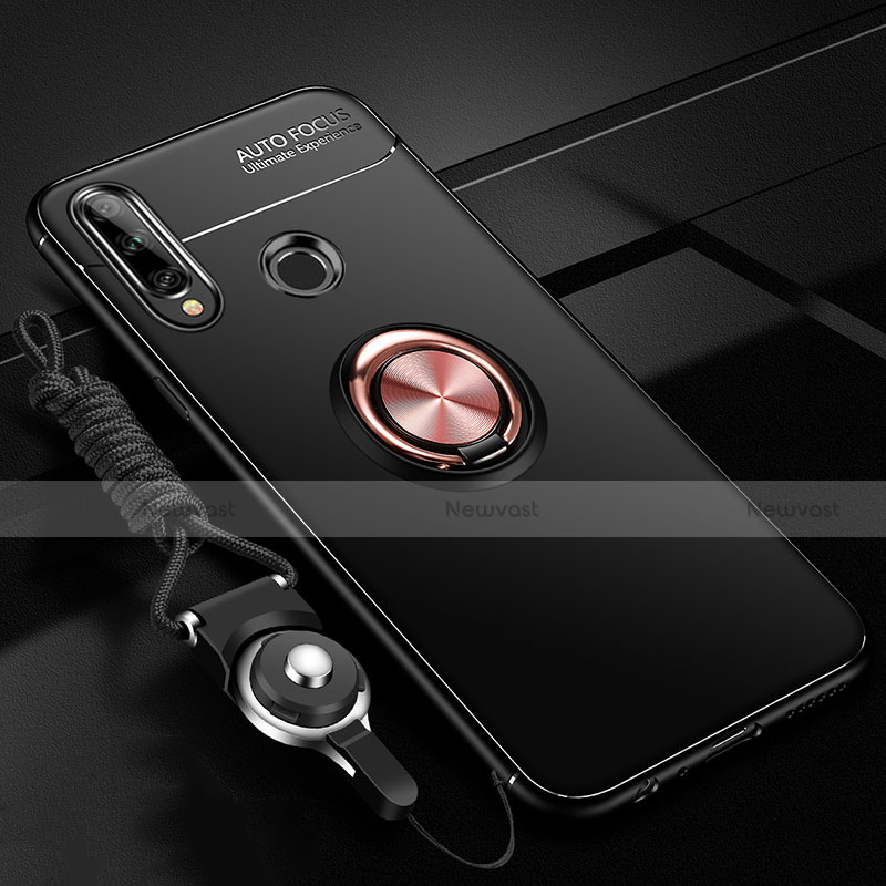 Ultra-thin Silicone Gel Soft Case Cover with Magnetic Finger Ring Stand for Huawei Enjoy 10 Plus