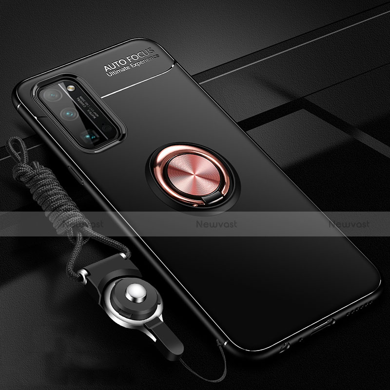 Ultra-thin Silicone Gel Soft Case Cover with Magnetic Finger Ring Stand for Huawei Honor 30 Pro