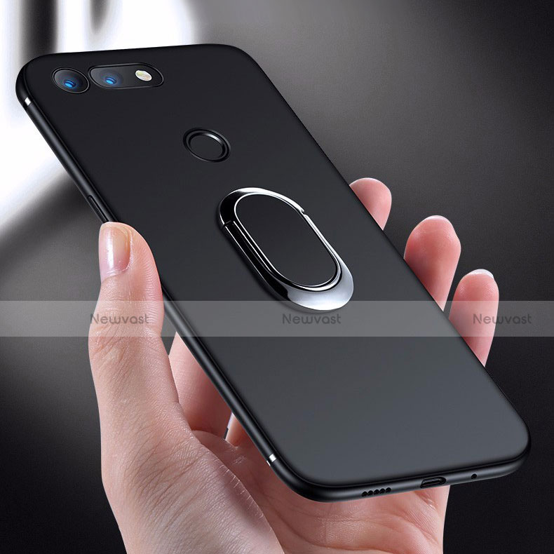 Ultra-thin Silicone Gel Soft Case Cover with Magnetic Finger Ring Stand for Huawei Honor V20