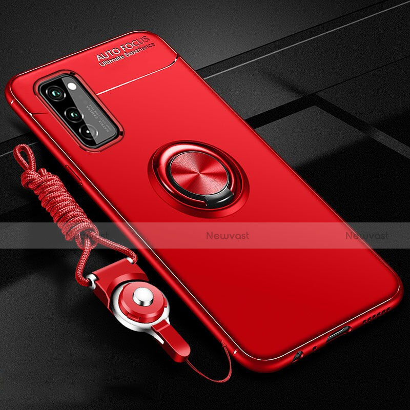 Ultra-thin Silicone Gel Soft Case Cover with Magnetic Finger Ring Stand for Huawei Honor V30 Pro 5G