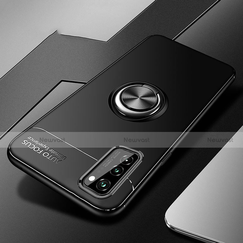 Ultra-thin Silicone Gel Soft Case Cover with Magnetic Finger Ring Stand for Huawei Honor V30 Pro 5G