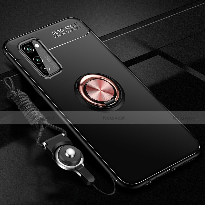 Ultra-thin Silicone Gel Soft Case Cover with Magnetic Finger Ring Stand for Huawei Honor V30 Pro 5G