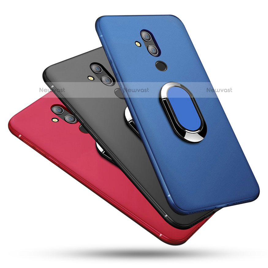 Ultra-thin Silicone Gel Soft Case Cover with Magnetic Finger Ring Stand for Huawei Maimang 7