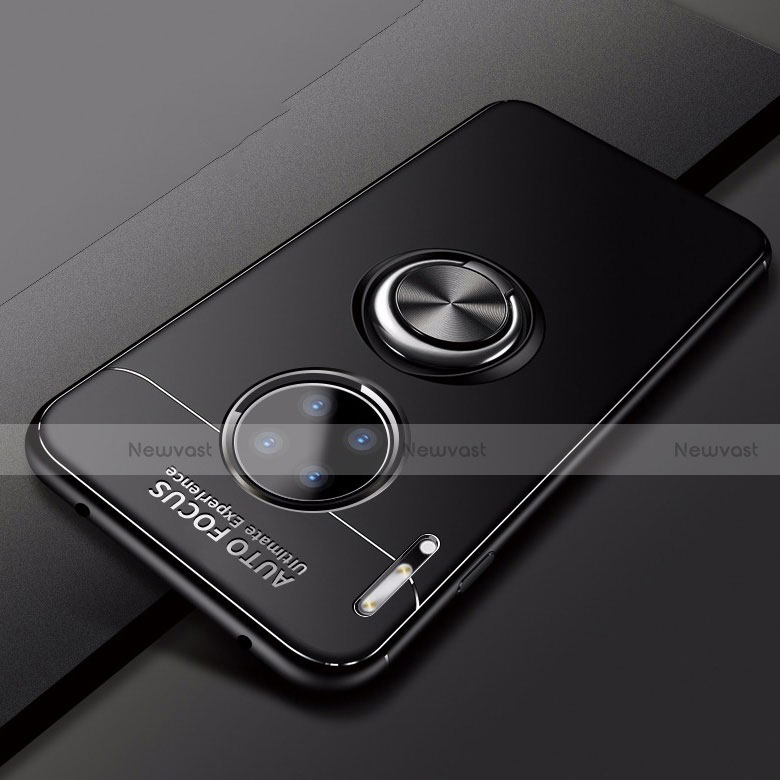 Ultra-thin Silicone Gel Soft Case Cover with Magnetic Finger Ring Stand for Huawei Mate 30 5G