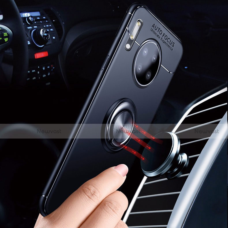 Ultra-thin Silicone Gel Soft Case Cover with Magnetic Finger Ring Stand for Huawei Mate 30