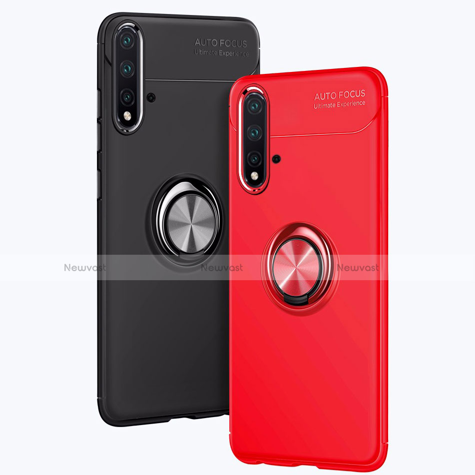 Ultra-thin Silicone Gel Soft Case Cover with Magnetic Finger Ring Stand for Huawei Nova 5