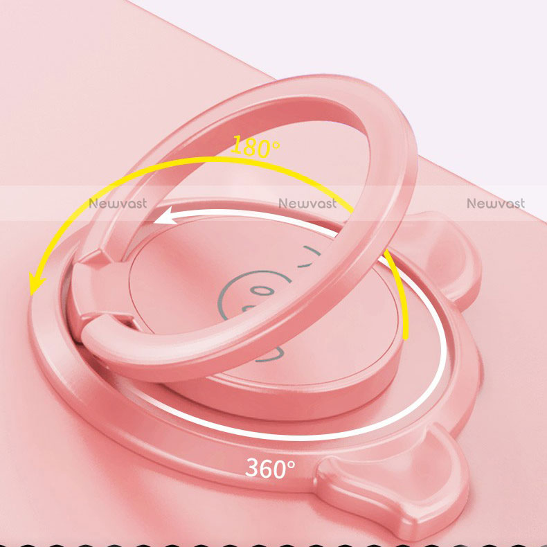 Ultra-thin Silicone Gel Soft Case Cover with Magnetic Finger Ring Stand for Huawei P Smart (2019)