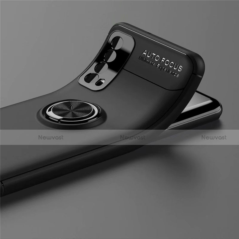 Ultra-thin Silicone Gel Soft Case Cover with Magnetic Finger Ring Stand for Huawei P Smart (2021)