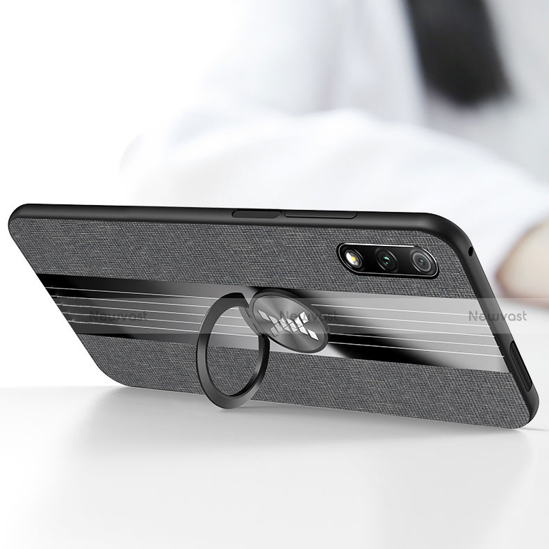 Ultra-thin Silicone Gel Soft Case Cover with Magnetic Finger Ring Stand for Huawei P Smart Z (2019)