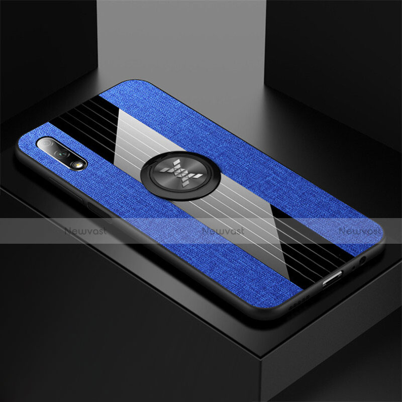 Ultra-thin Silicone Gel Soft Case Cover with Magnetic Finger Ring Stand for Huawei Y9 Prime (2019)