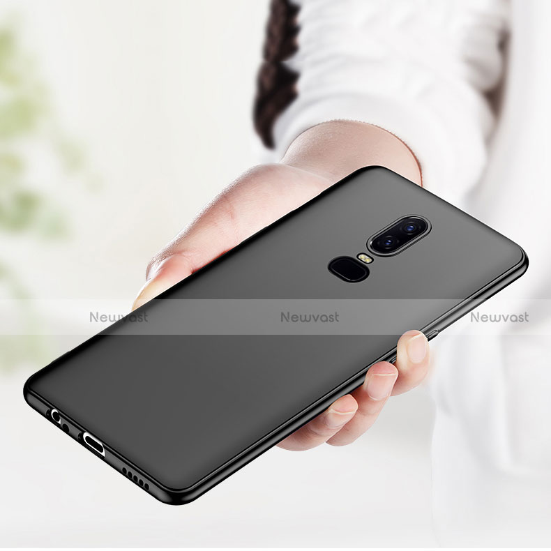 Ultra-thin Silicone Gel Soft Case Cover with Magnetic Finger Ring Stand for OnePlus 6T