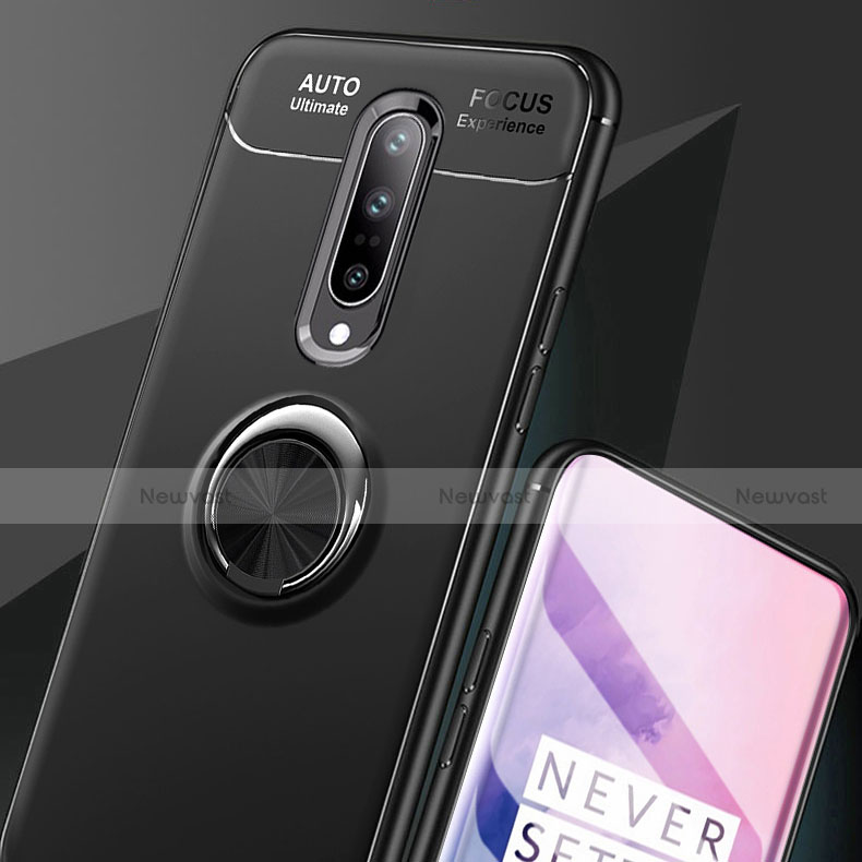 Ultra-thin Silicone Gel Soft Case Cover with Magnetic Finger Ring Stand for OnePlus 7 Pro