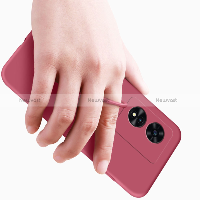 Ultra-thin Silicone Gel Soft Case Cover with Magnetic Finger Ring Stand for Oppo A1 Pro 5G