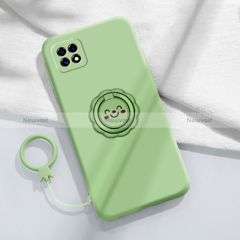 Ultra-thin Silicone Gel Soft Case Cover with Magnetic Finger Ring Stand for Oppo A53 5G