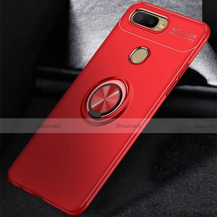 Ultra-thin Silicone Gel Soft Case Cover with Magnetic Finger Ring Stand for Oppo A7