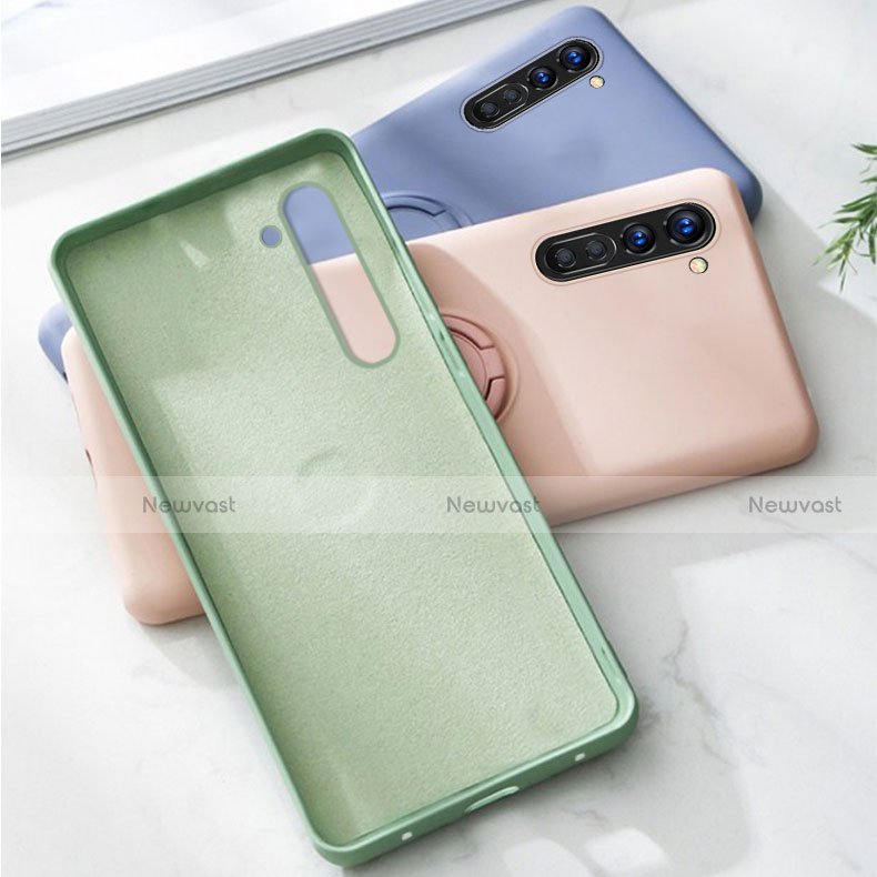 Ultra-thin Silicone Gel Soft Case Cover with Magnetic Finger Ring Stand for Oppo Find X2 Lite